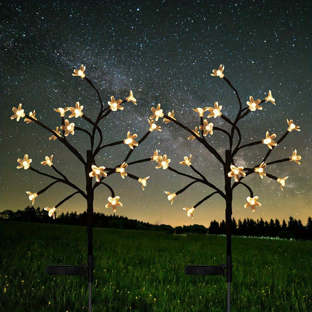 1pc Solar Cherry Lamp Landscape Tree Lamp LED String Lamp Outdoor Waterproof Lamp For Pathway, Patio, Yard, Lawn, Backyard, Garden, Christmas Decoration