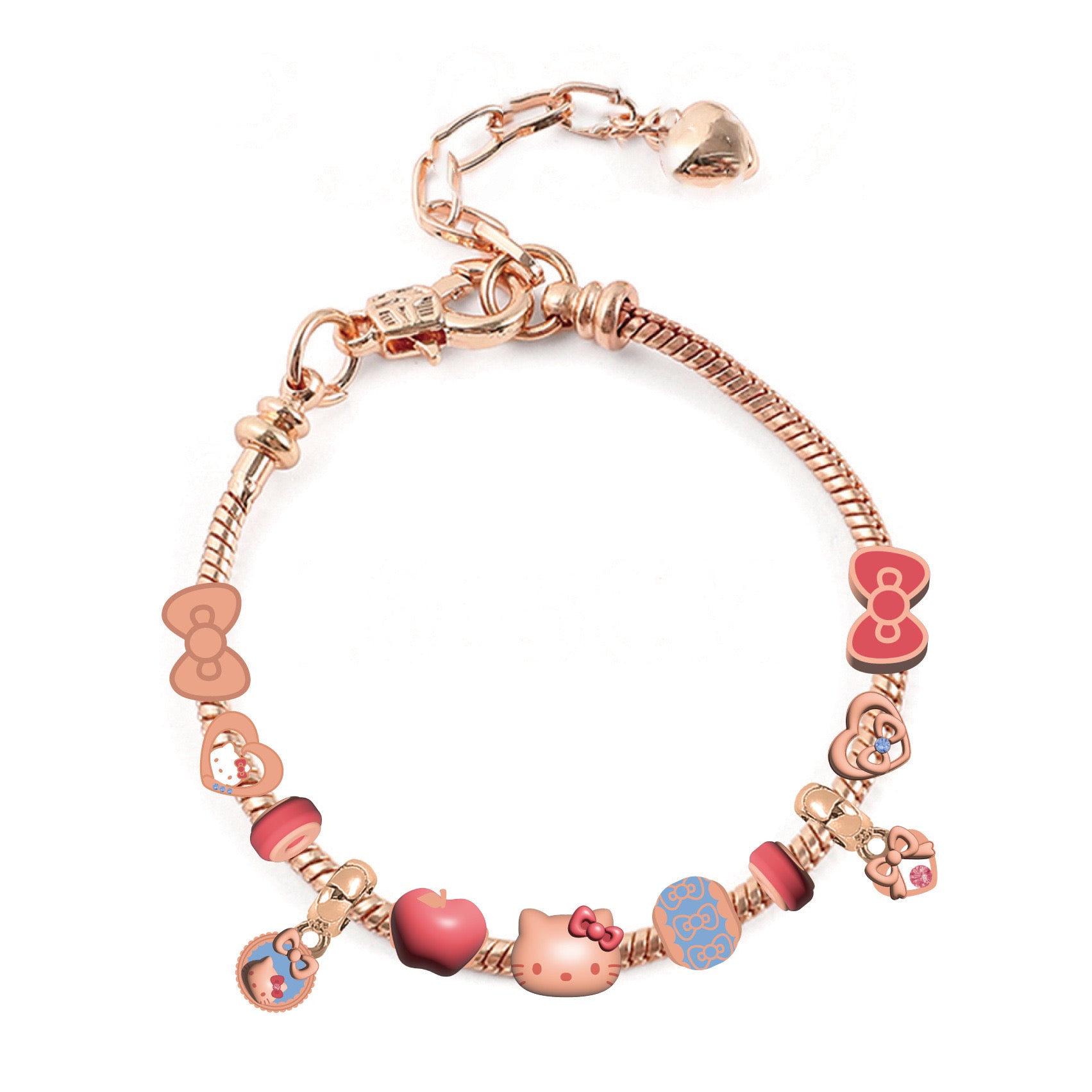 Hellokitty Charm Chain Bracelets Stainless Steel Bangle Bracelet Birthday Christmas Jewelry Gift for Women Girls