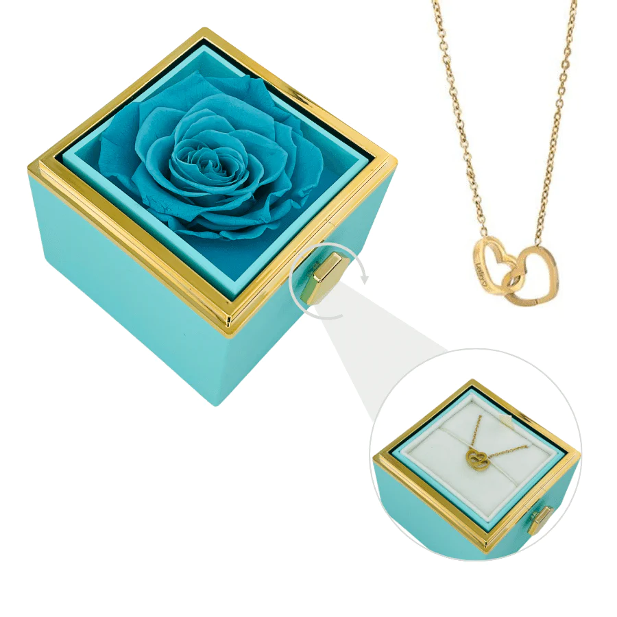💥To Your Mom/Girlfriend/Daughte/Niece/Bestie - Love Hearts Necklace Customised With Rotatable Eternal Rose Box