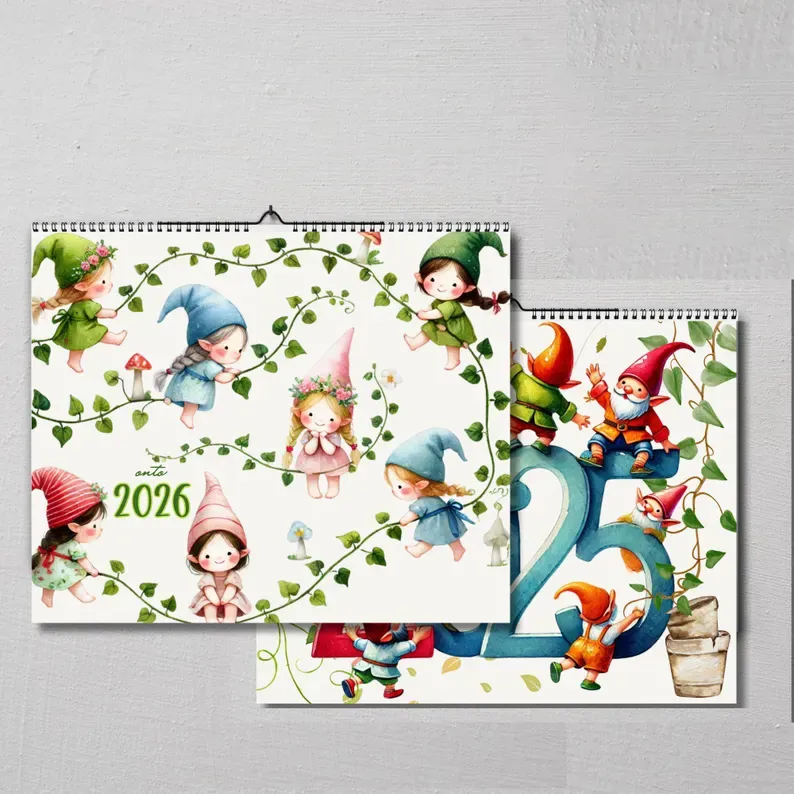 Gnome Wall Calendar 2025