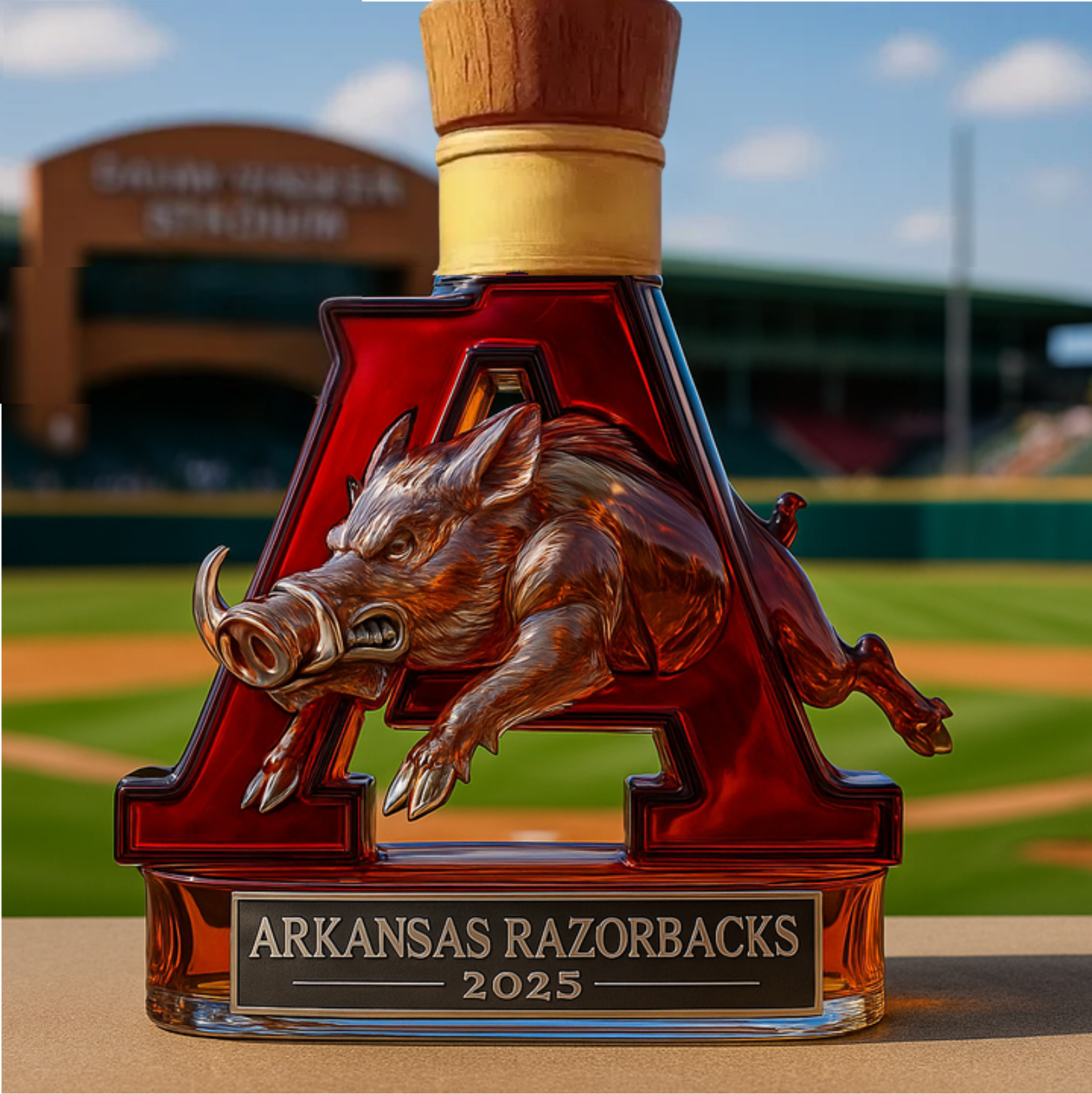 University of Arkansas Razorbacks Commemorative Whiskey Bottle