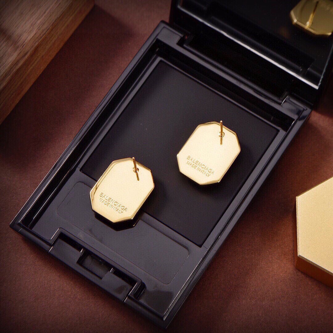 Balenciaga New Square Diamond Earrings