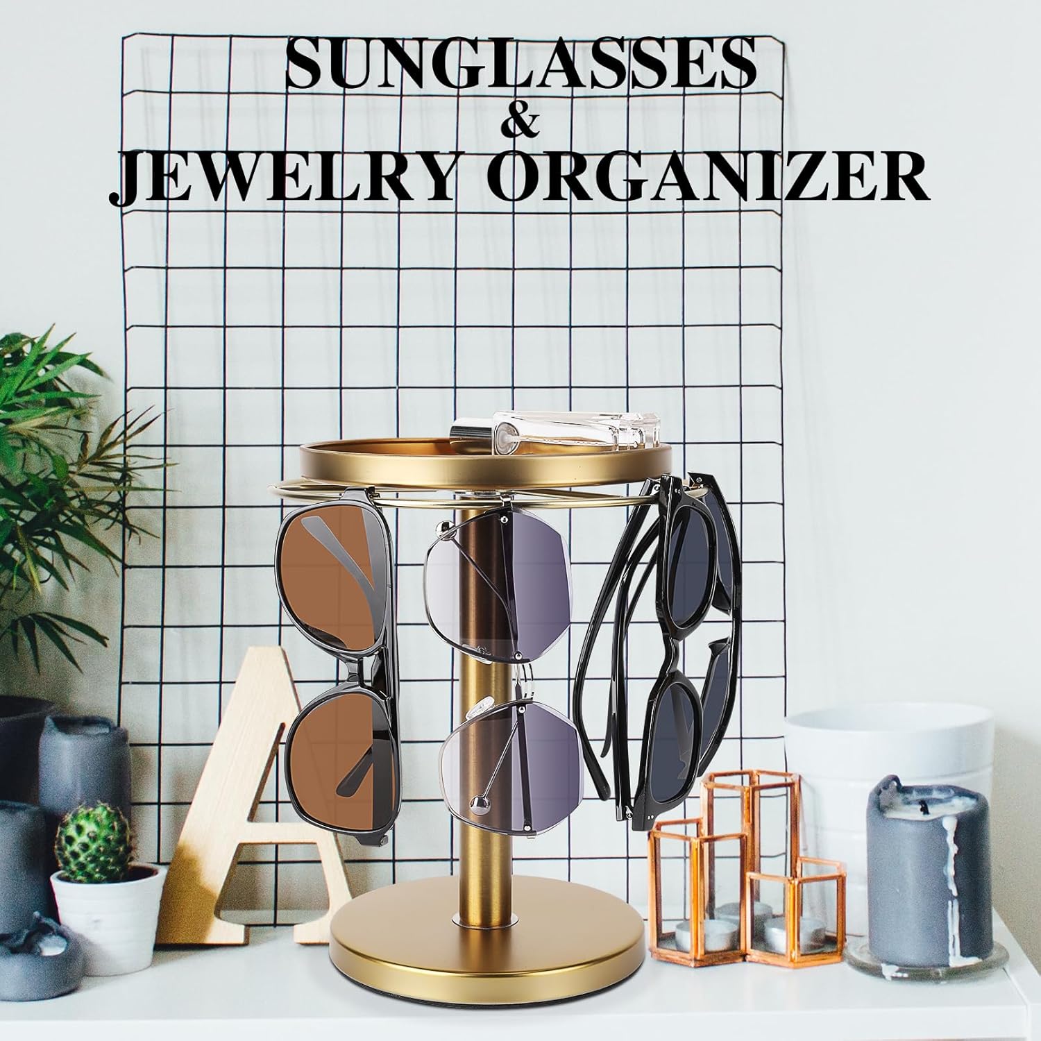 💖Last Day 49% OFF💖360° Rotating Sunglass Organizer Storage with Tray