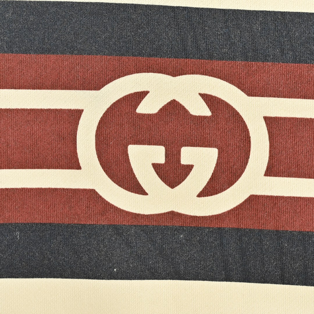 Gucci 24Fw Interlocking G Stripe Print Crew Neck Sweatshirt