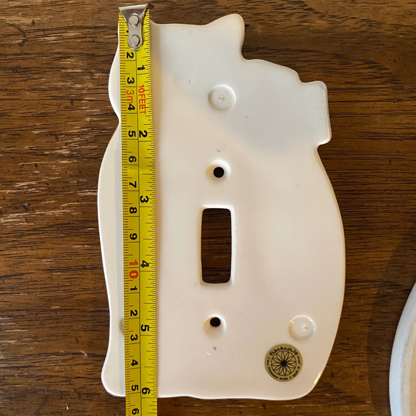 💗🎁 Mother's Day Gift - Vintage Ceramic Cat Light Switch Cover – 1980s Pastel Home Decor