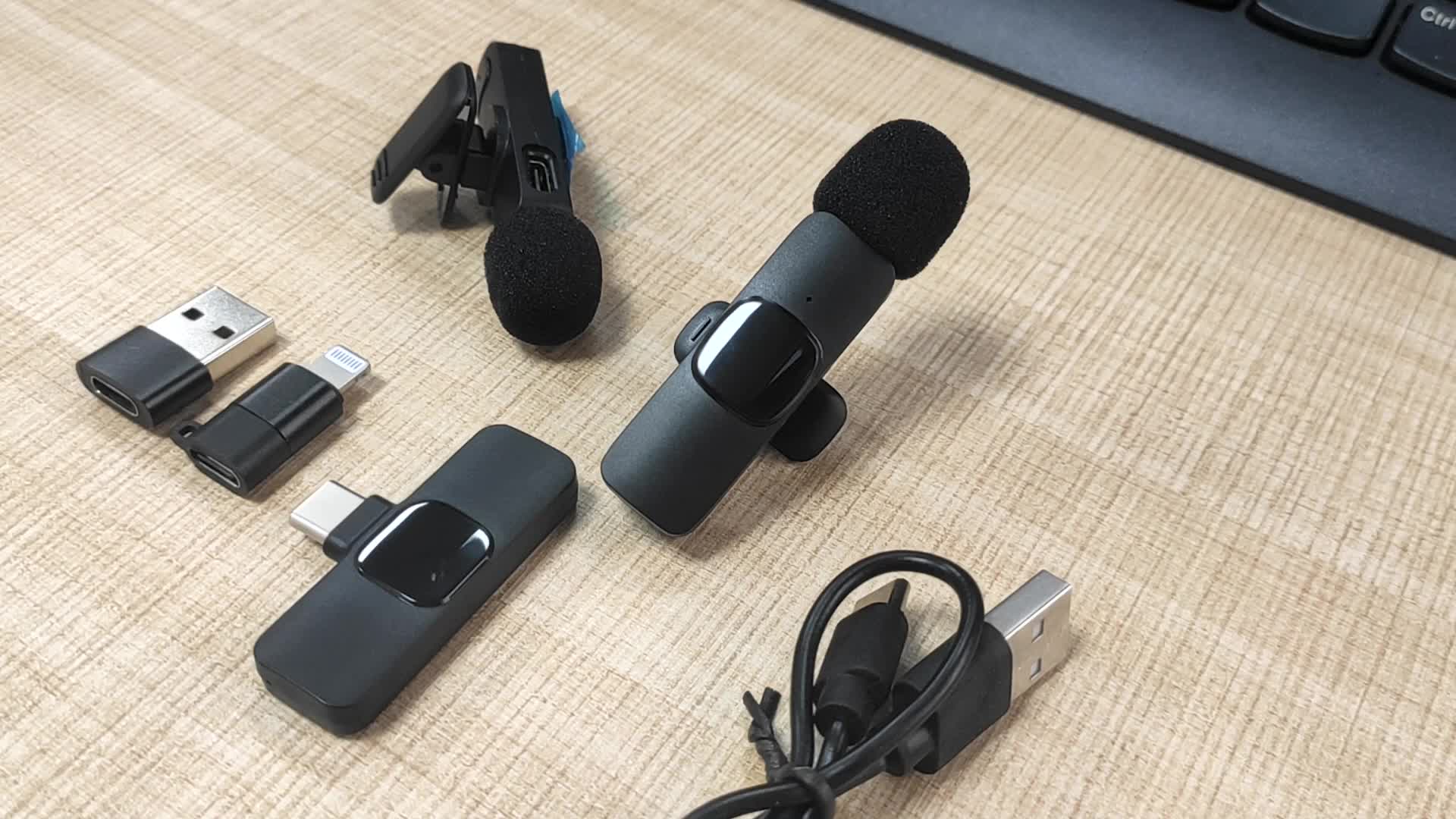 2-in-1 & 1-in-1 Professional Wireless Lavalier Microphone Plug & Play For Iphone Ipad Android USB-C Phone Laptop For USB PC Audio Video Recording Microphone For  Interviews / Vlog Live Podcast / Suitable For Holiday Gifts For Men/women/friends