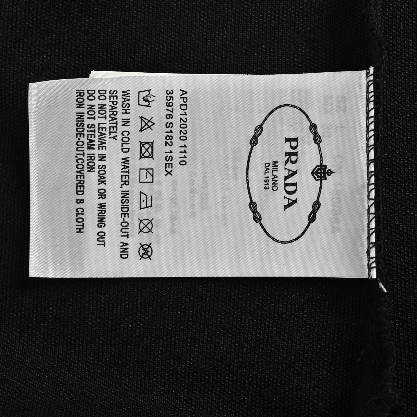 Prada 25ss placket threaded letter triangle logo embroidery Polo short sleeve