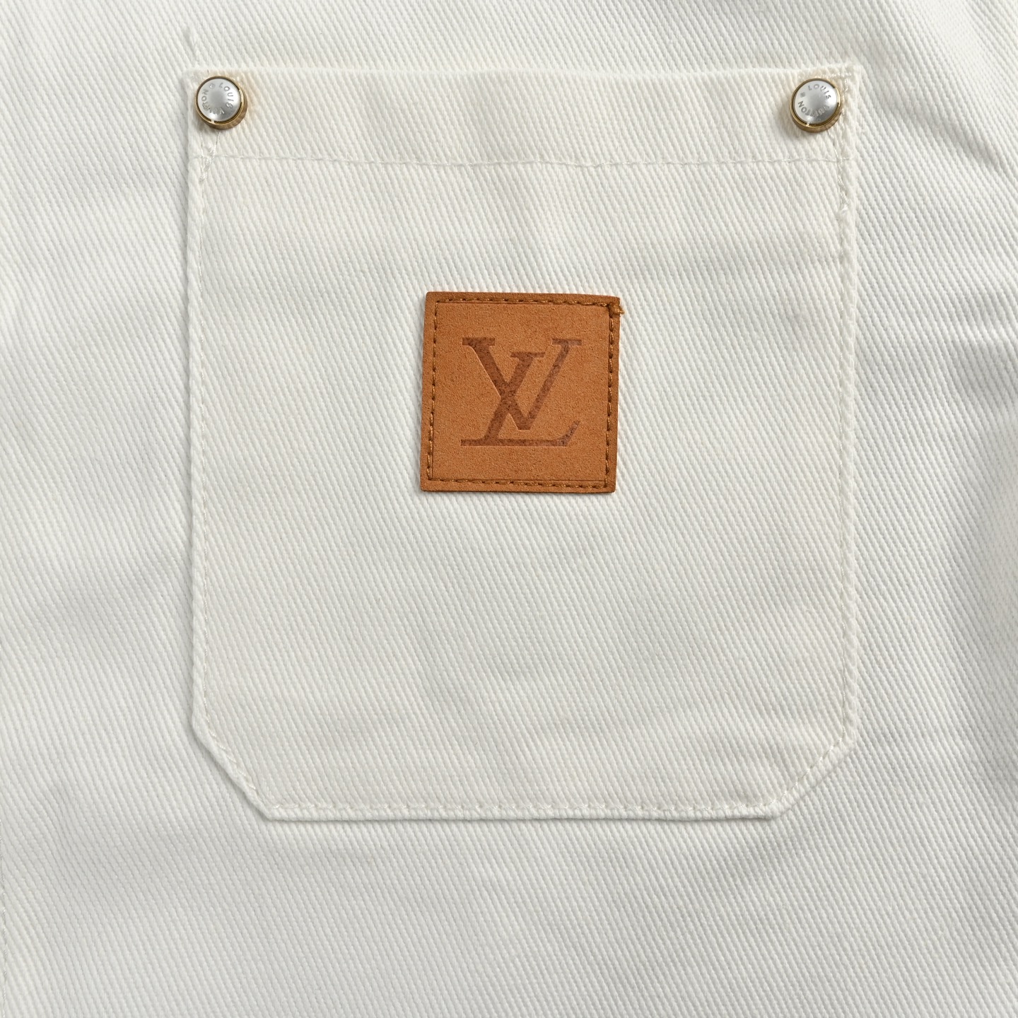 Louis Vuitton 25ss leather label pocket denim short sleeve shirt