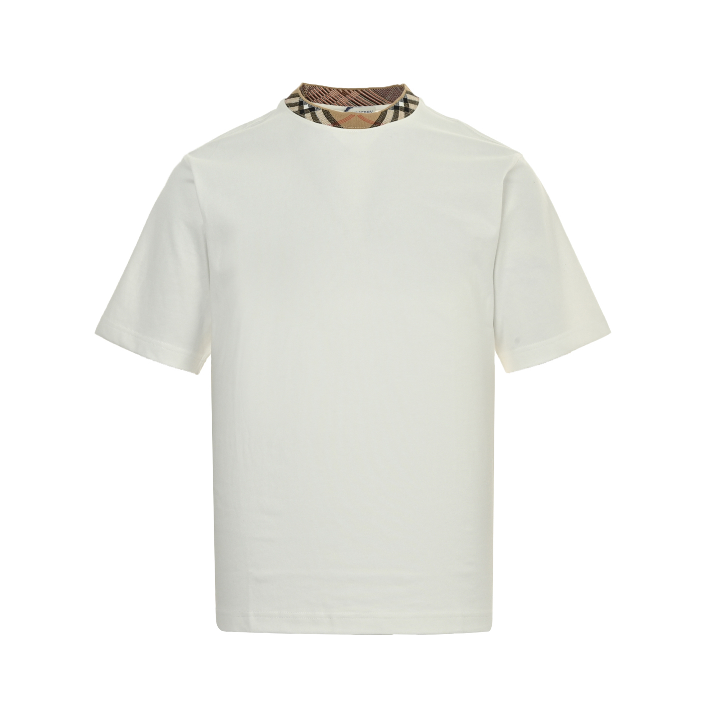 Burberry 25ss check collar patchwork short sleeves