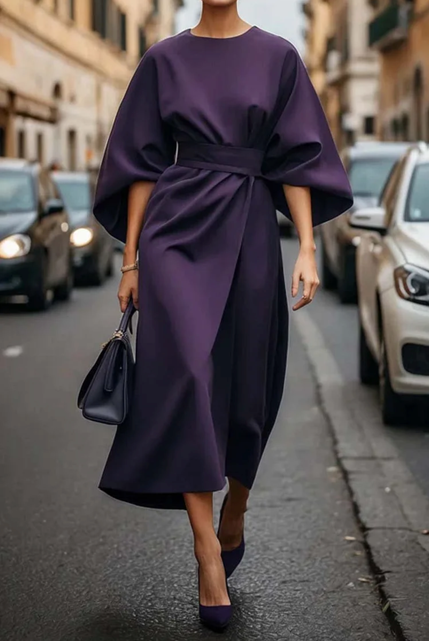 Lantern-Sleeve Dress