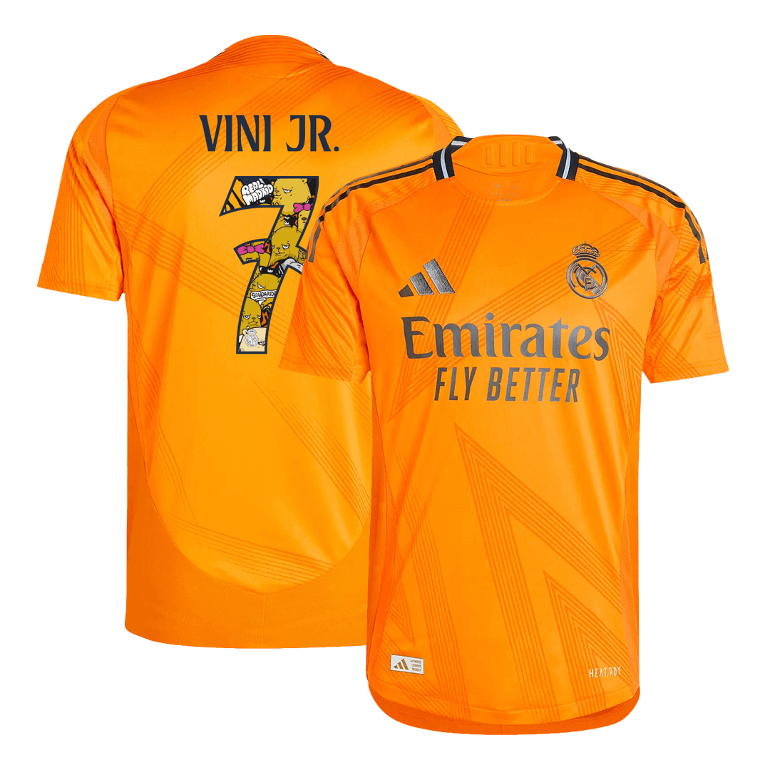 Authentic VINI JR. #7 Real Madrid Away Football Shirt 2024/25 with Bear Champ font