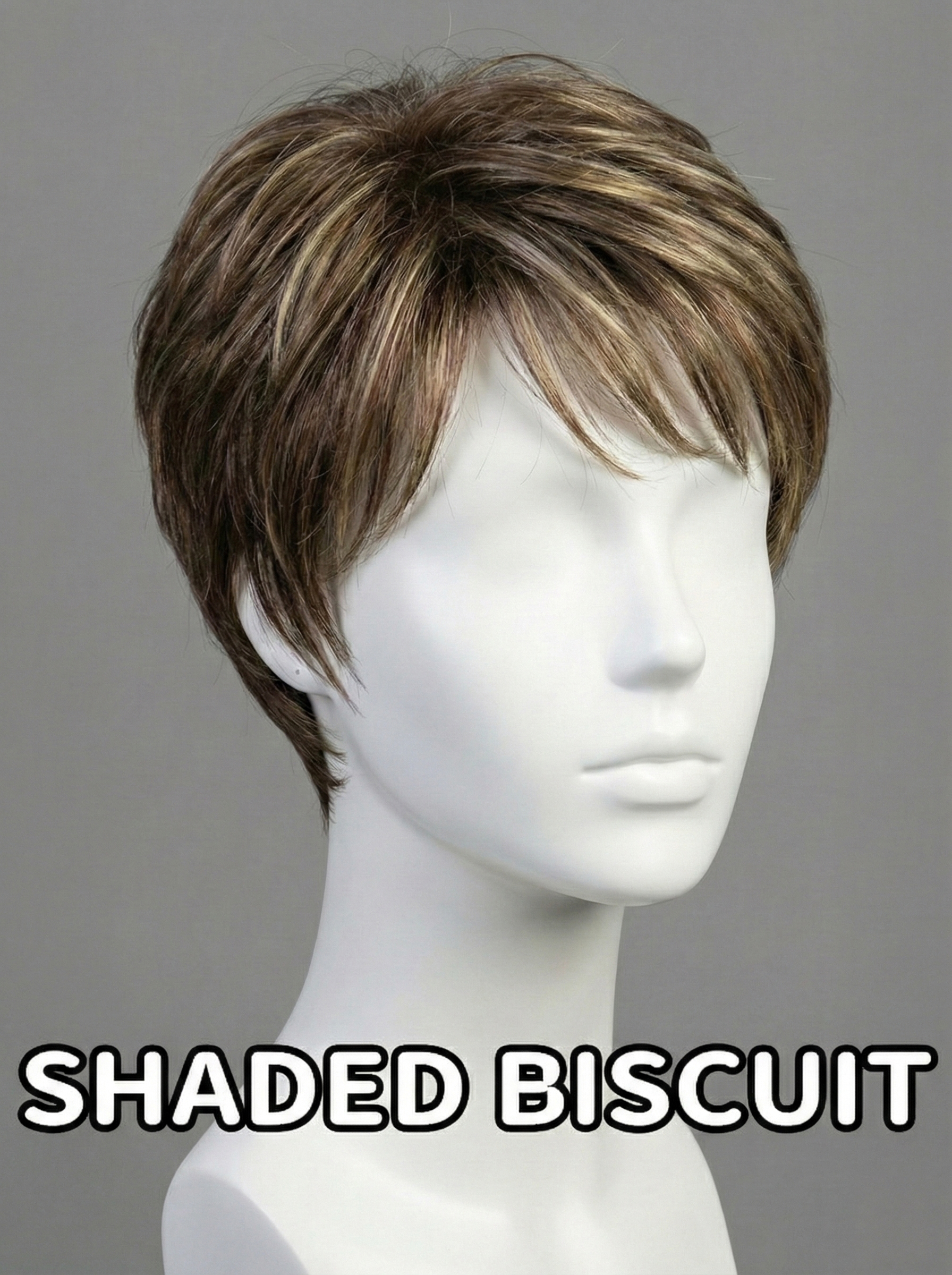 Textured Pixie Wig with Brown Highlights