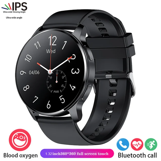 New Men's Smartwatch 1.32-inch Full screen Touch HD Bluetooth Call Heart rate Blood oxygen monitoring smartwatch for Android IOS