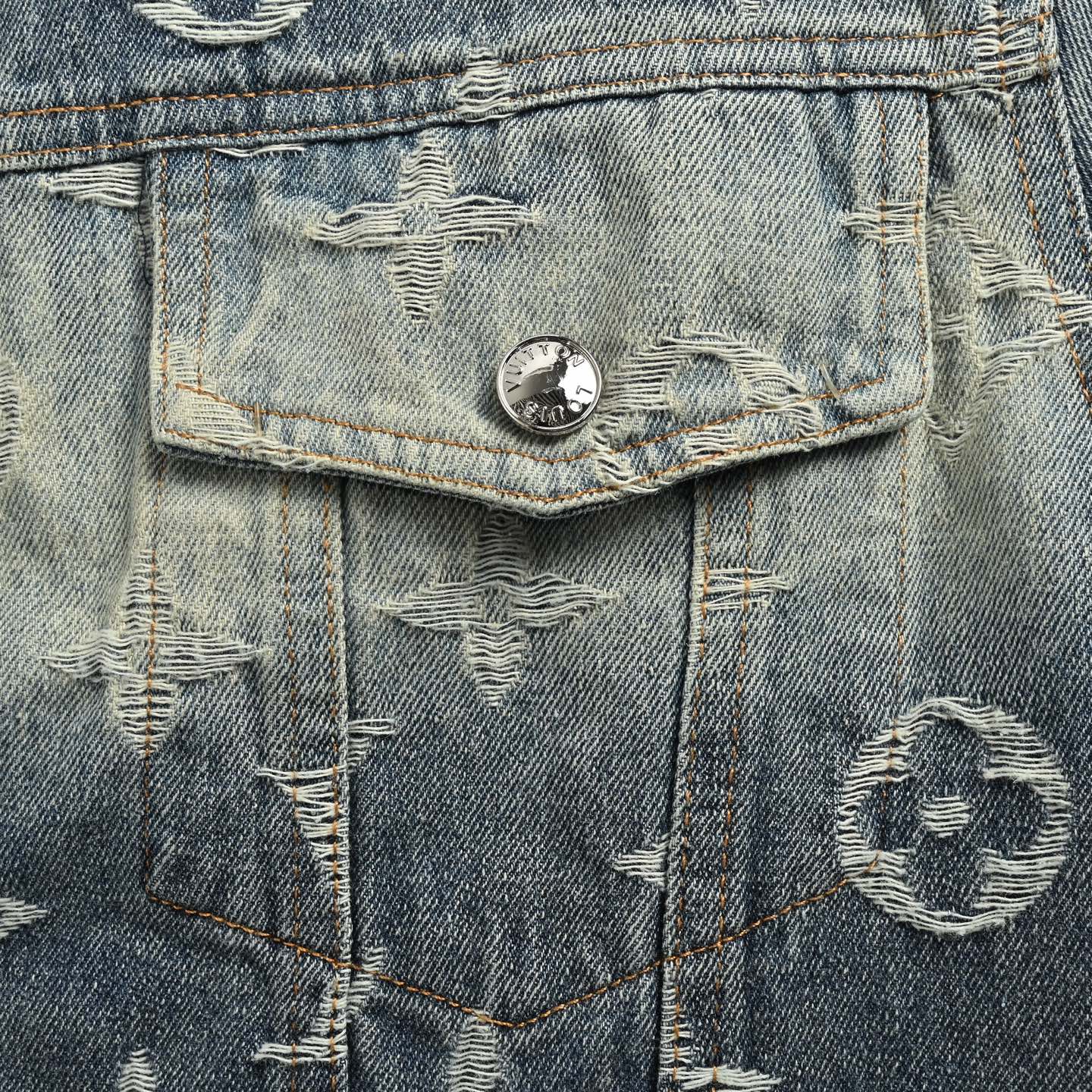 Louis Vuitton 25ss all-over embroidered jacquard denim jacket