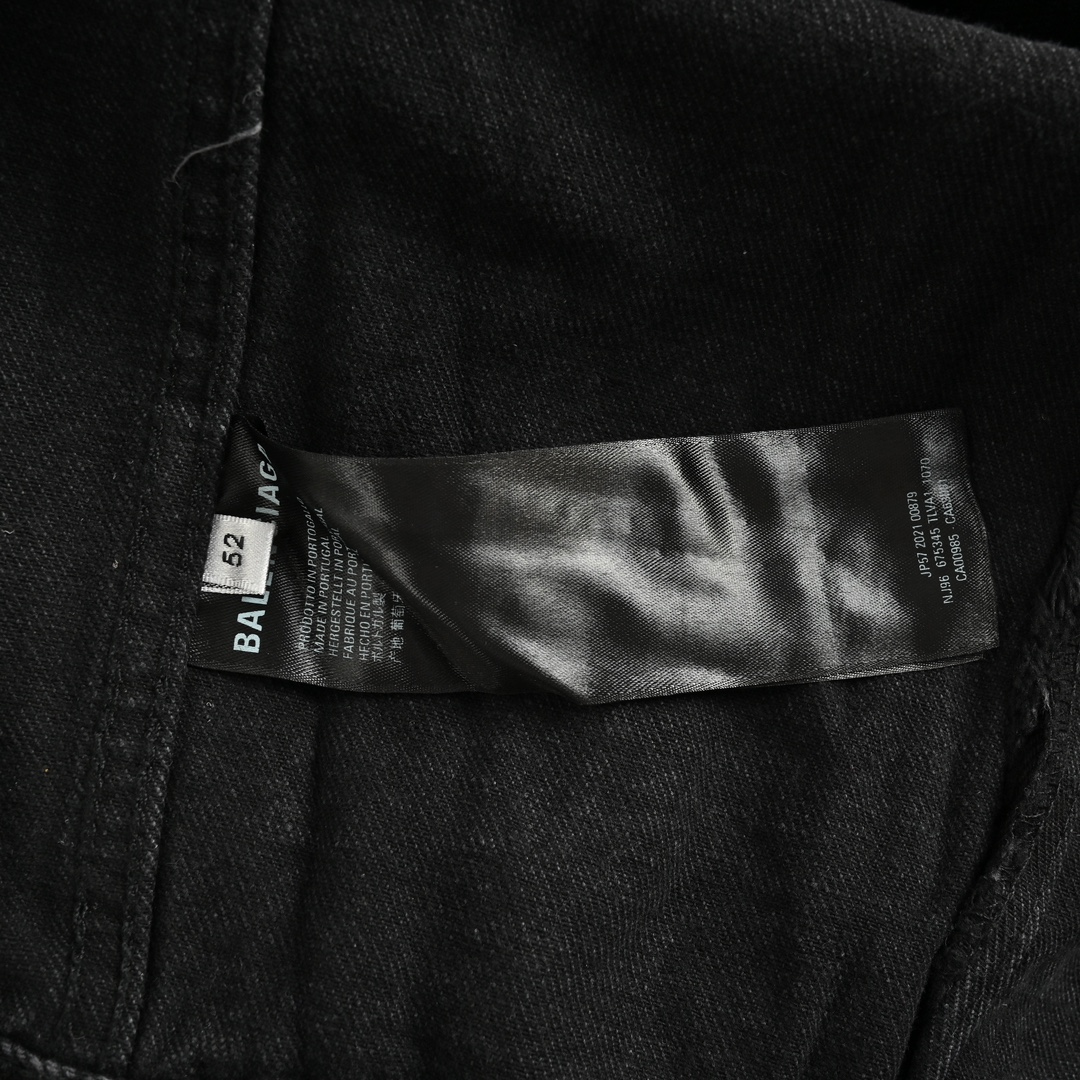 Balenciaga 24Fw denim jacket with all-over back print and multiple logo prints