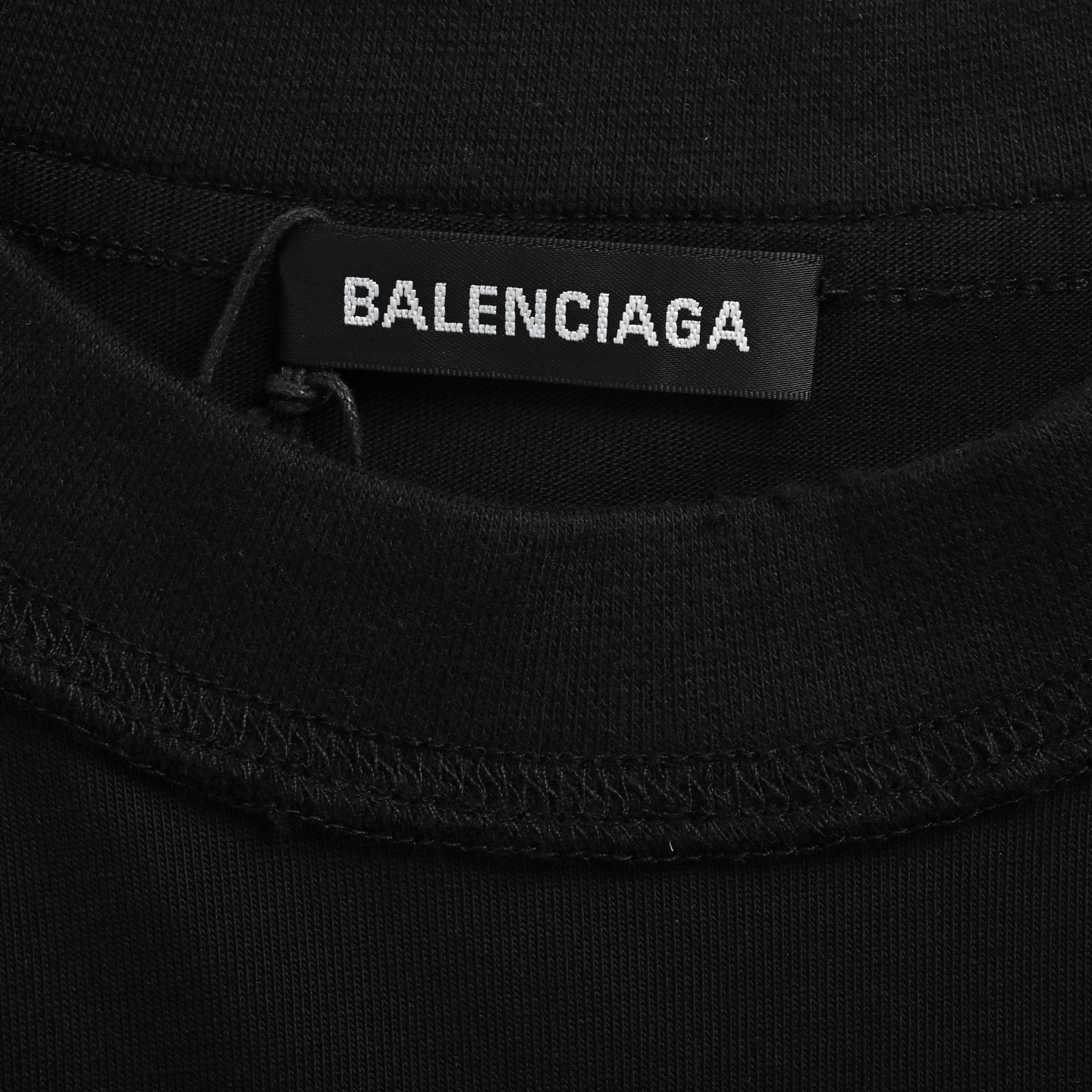 Balenciaga 25ss patch letter reverse stitching hole short sleeve