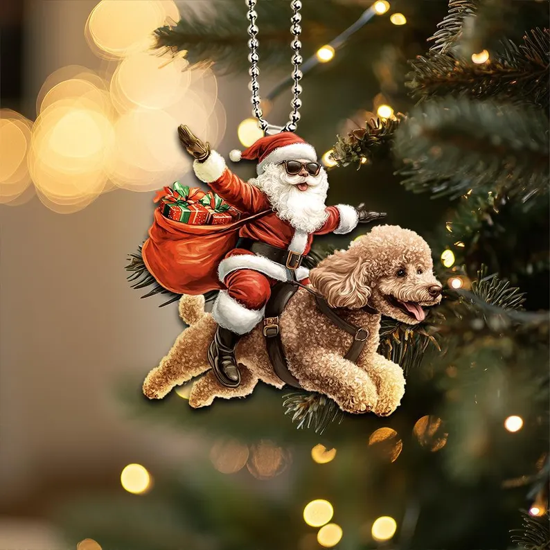 Santa and Animal Ornament
