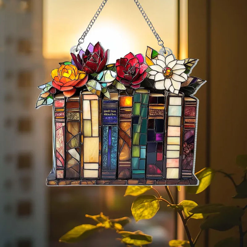 Christmas Flower Book Acrylic Window Hanging