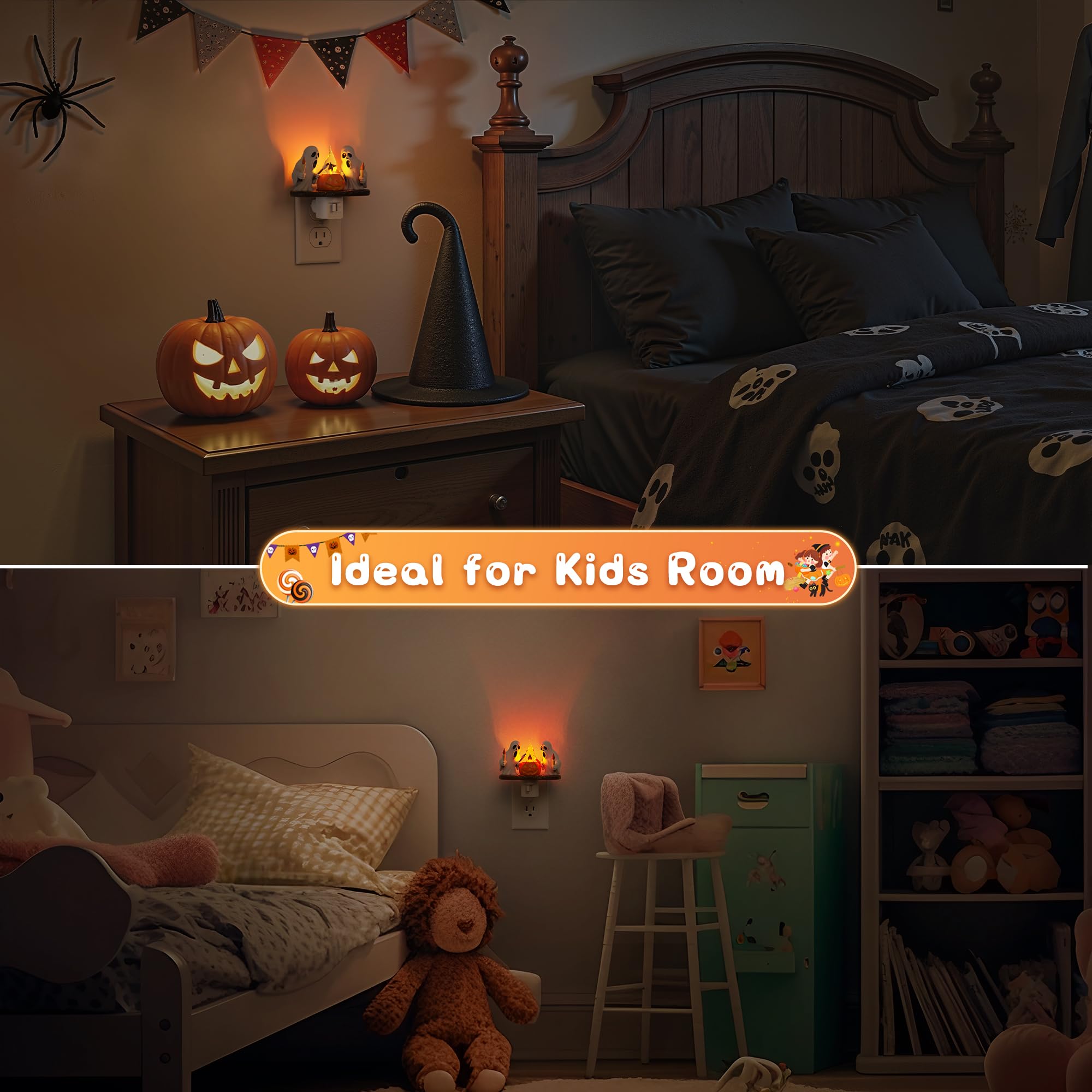 💥ON SALE💥Spooky LED Ghost Night Light  with Flickering Campfire 👻🔥