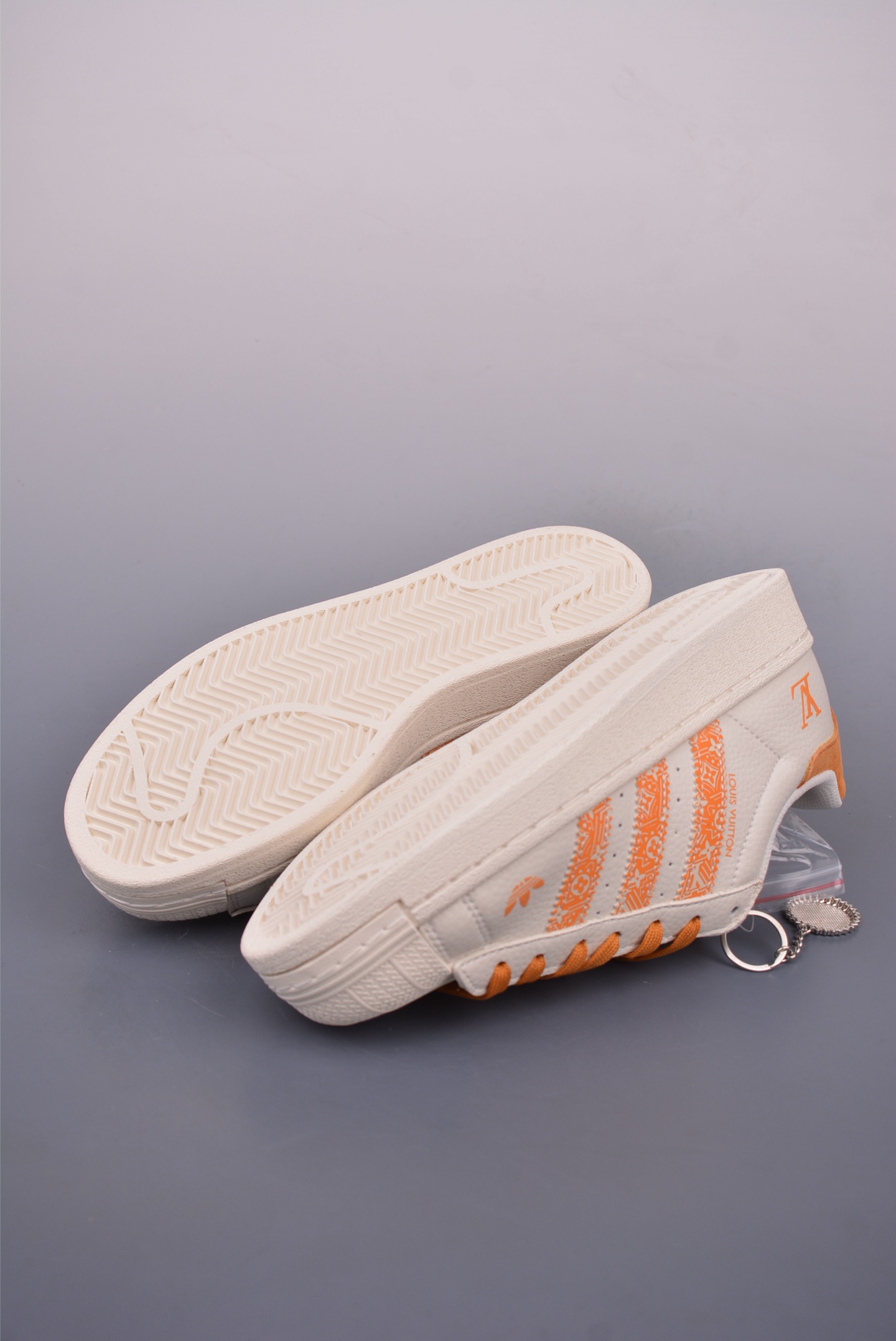 Louis Vuitton x Adidas Originals Superstar Sneakers Off-White Orange SX0005