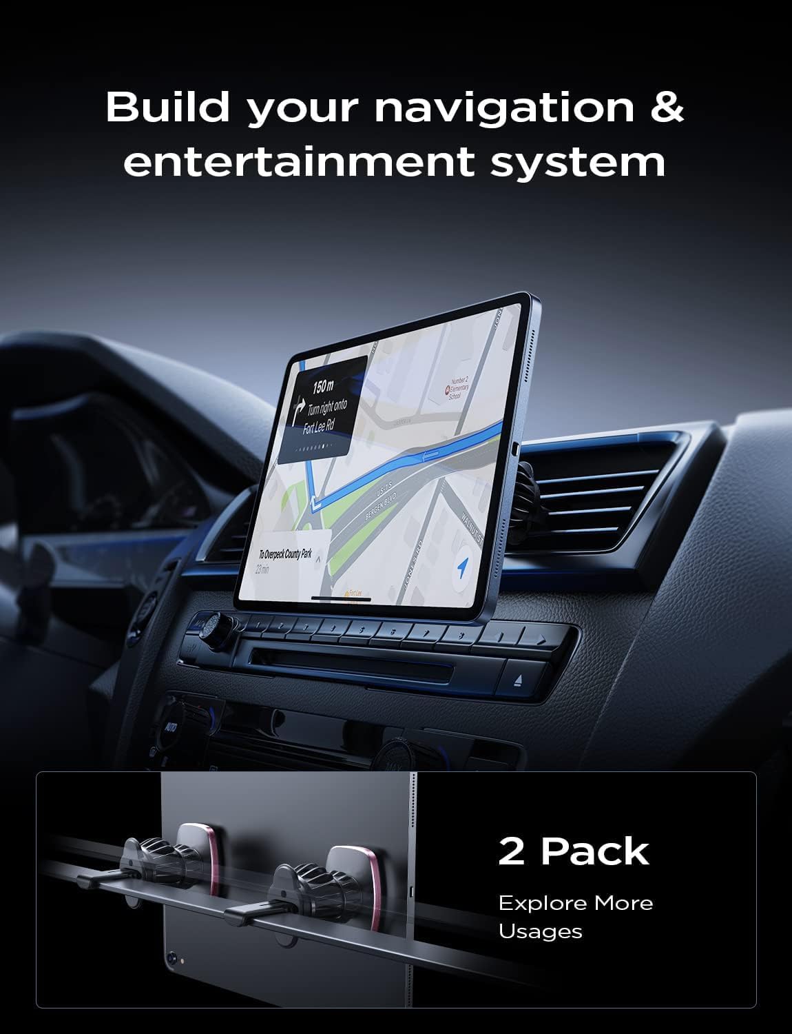 LISEN 2 Pack Magnetic Phone Holder for Your Car Mount 6 Military Magnets Car Phone Holder Mount Vent Cell Phone Holdeer Mount Vent Cell Phone Holder (20X Powerful: Gold)