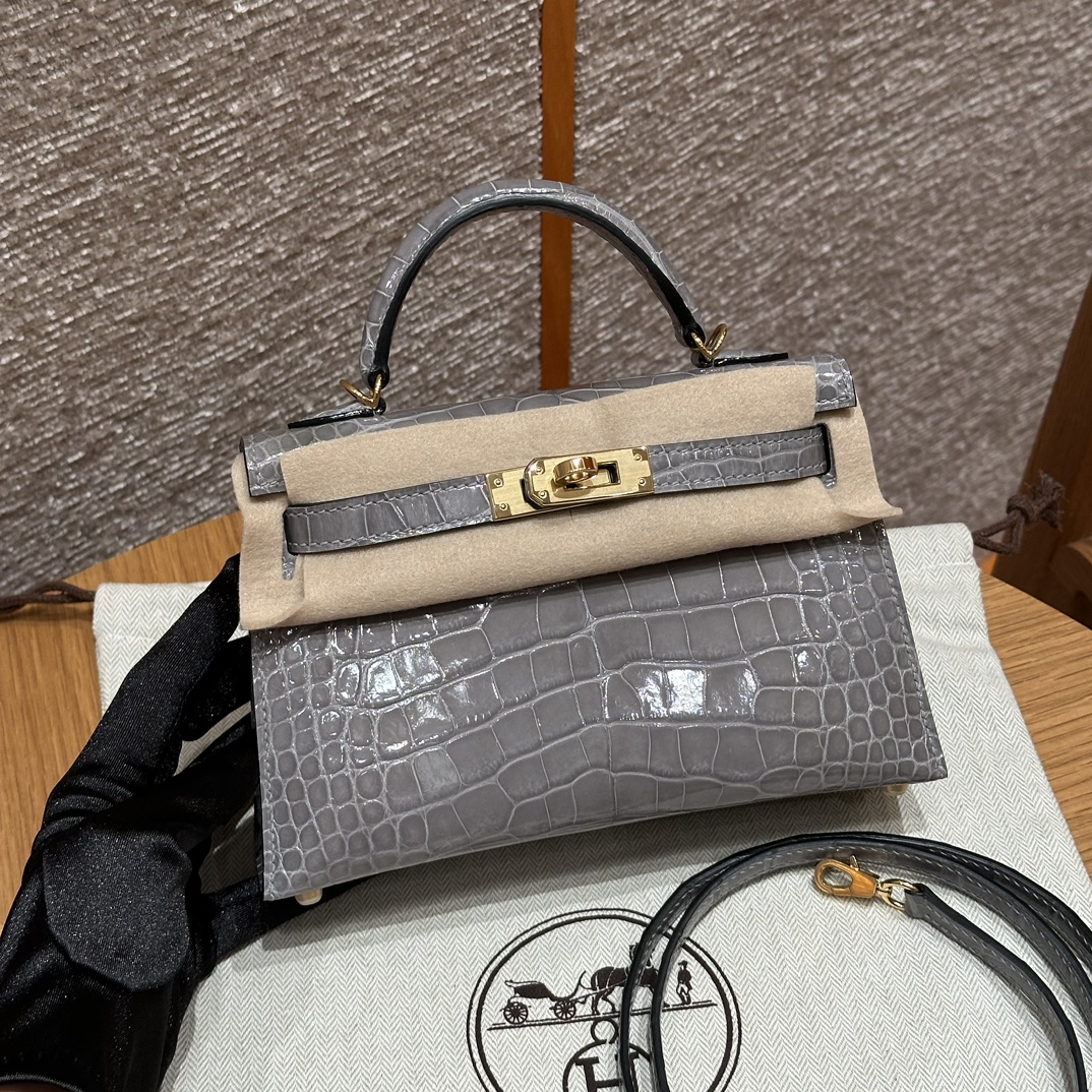 Hermes mini kelly 2 0VGris Ciment handbag (handmade to order)