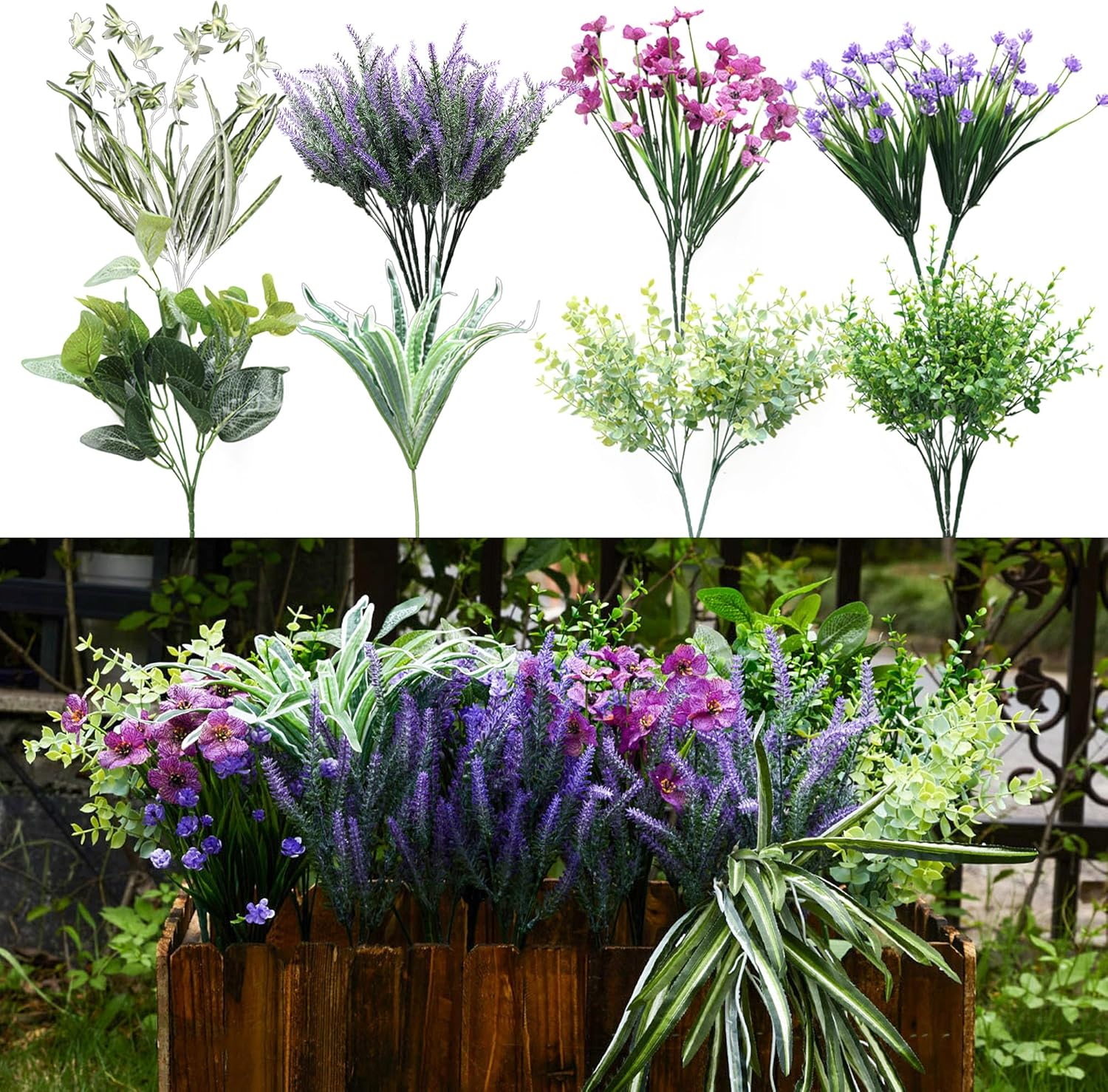 🔥ON SALE🔥Fake Plants UV Resistant Artificial Flowers Greenery Shrubs