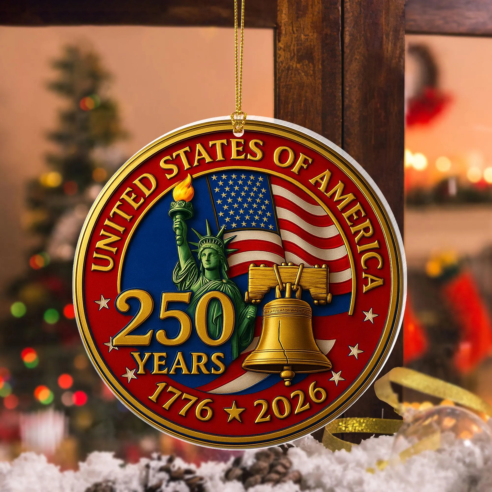 United States 250th Anniversary Christmas Ornament
