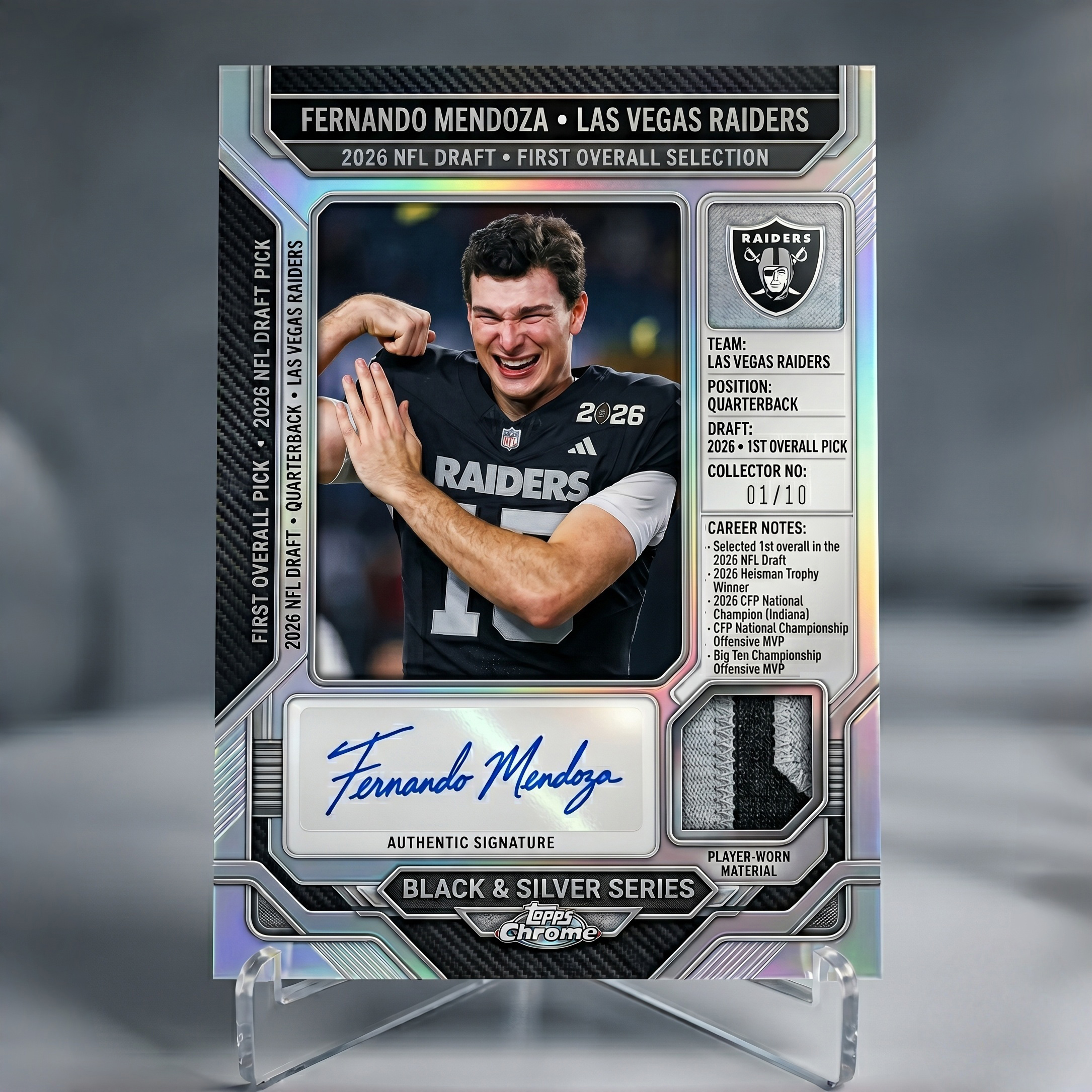 Fernando Mendoza – 2026 NFL Draft 1st Overall Pick Collector Card