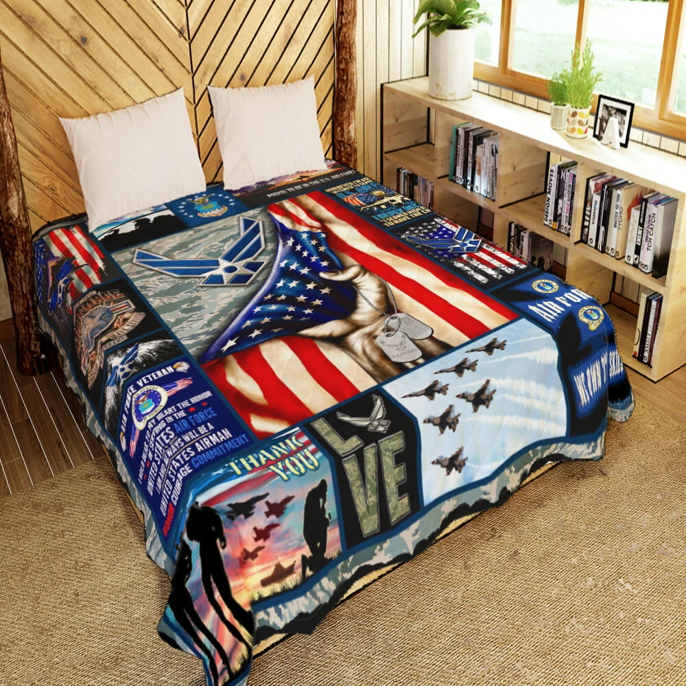Air Force Veteran. United Sates Air Force Quilt Blanket