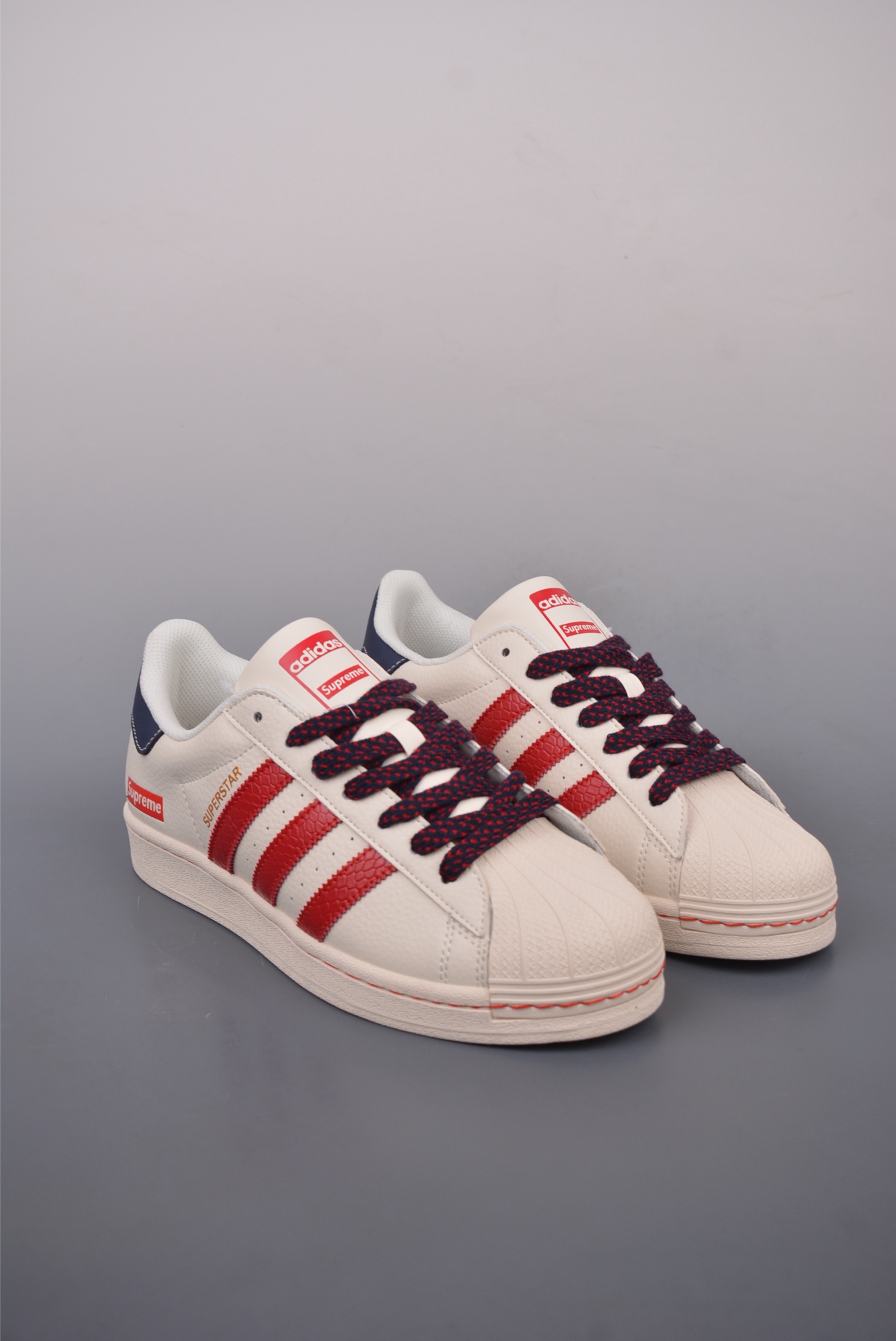 The North Face x Adidas Originals Superstar XLG Off-White Red Blue BZ2521
