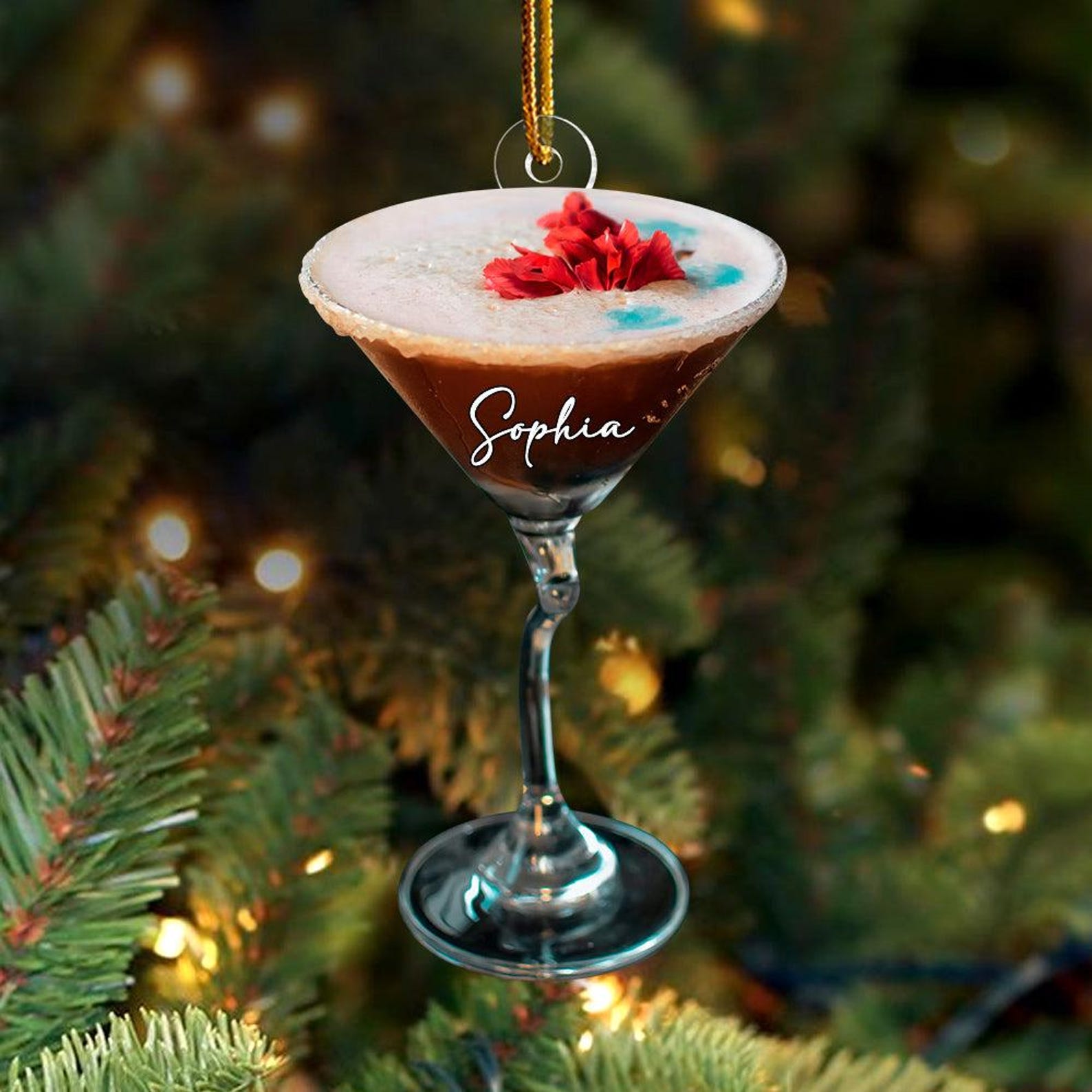 Personalized Espresso Martini Christmas Ornament