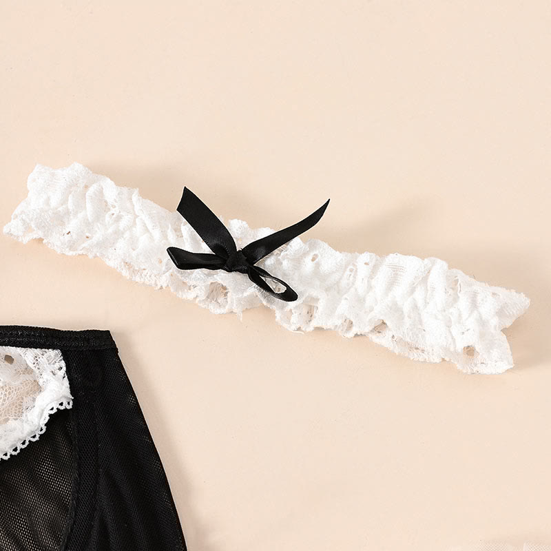 Maid Lace Hollow Out Lingerie Set