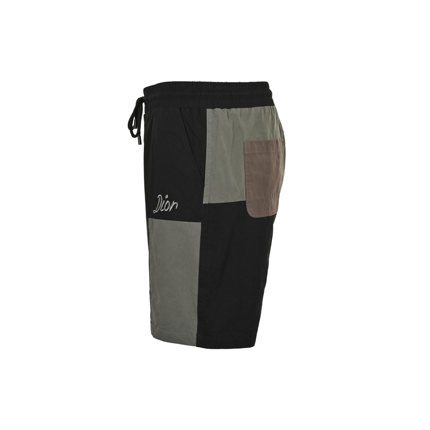 Dior 25ss patchwork lettering embroidered shorts