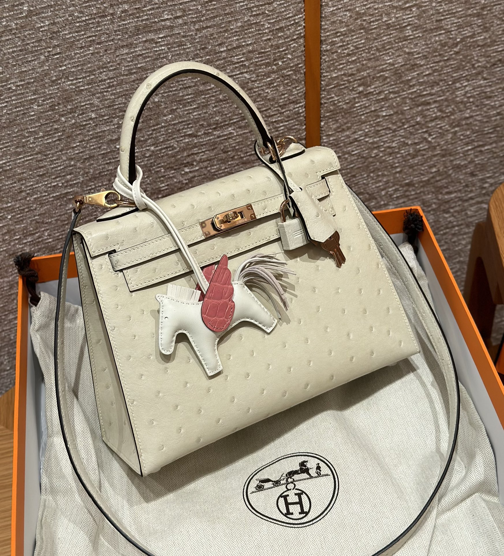 Hermes Kelly 3CParchemin Handbag (Handmade to order)