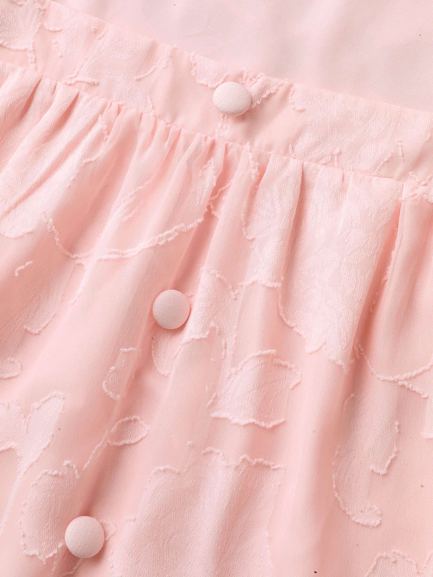 Floral Textured Button Detail Blouse