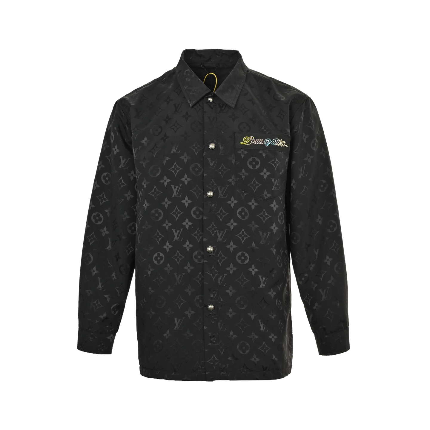 Louis Vuitton 25ss all-over jacquard diamond and colorful lettering shirt jacket
