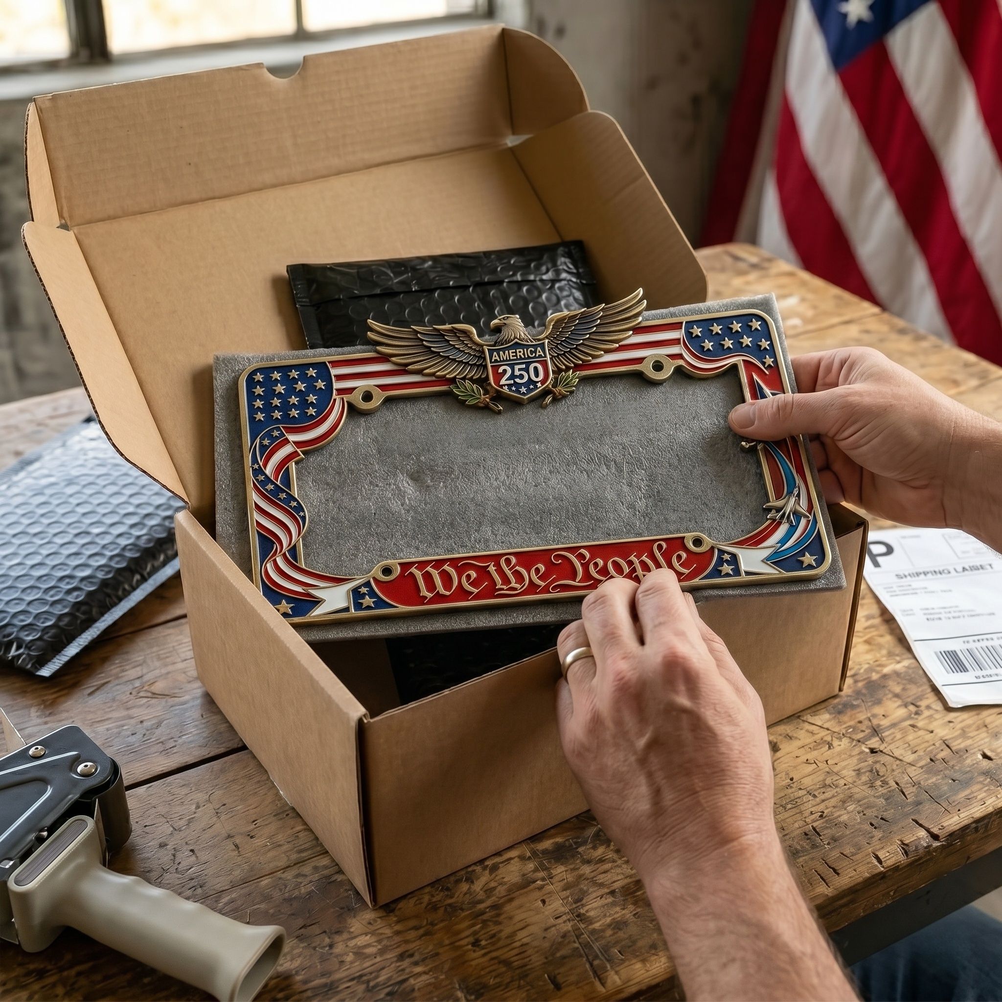 USA 250th Anniversary License Plate Frame