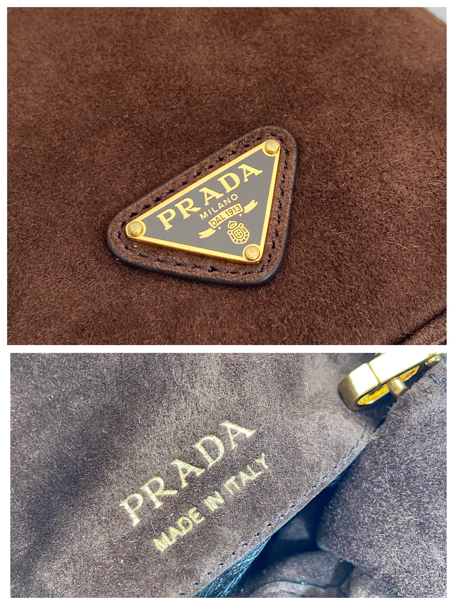 Prada Suede Bucket Bag 1BC227