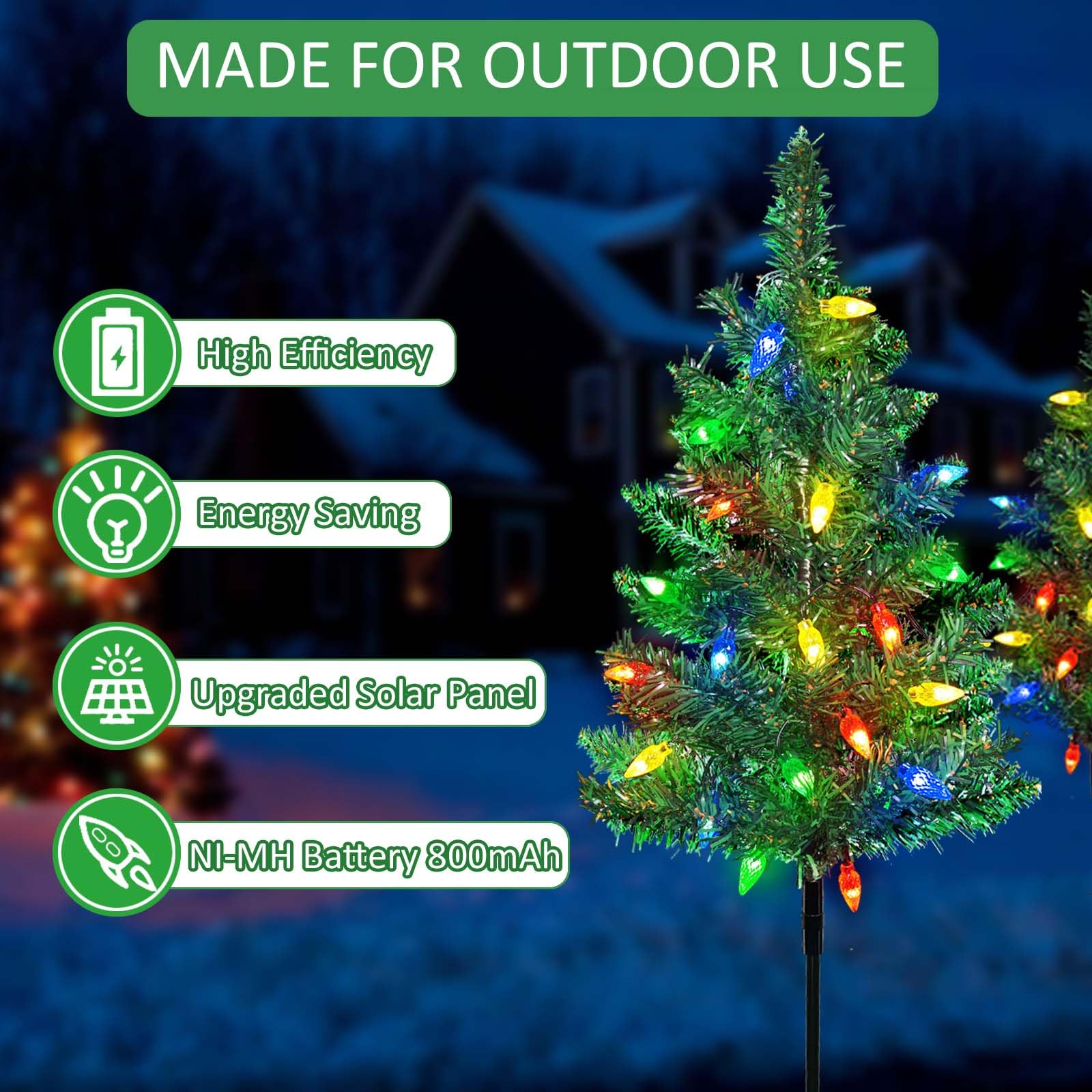 🔥Last Day 50% OFF🔥Upgraded Solar Christmas Tree Stake Lights