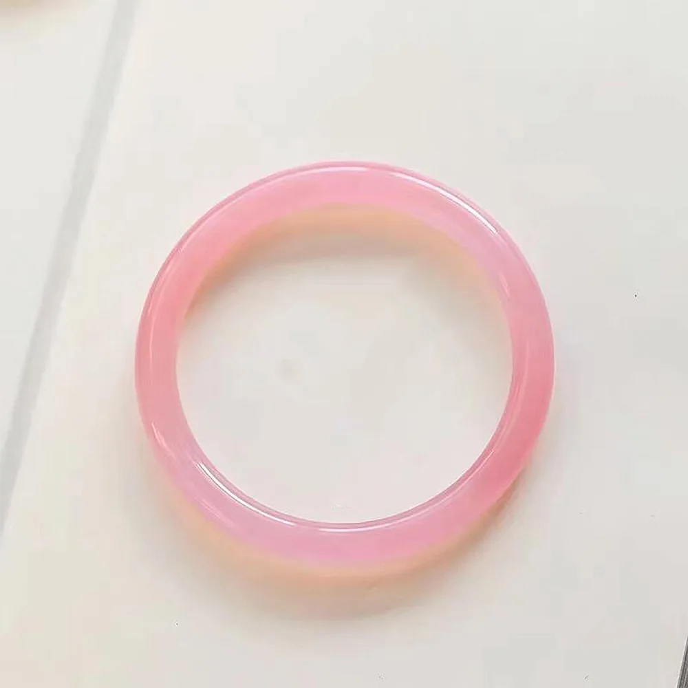 Natural Jade Pink Bangle Handring For Women Fashion Fine Jewelry Accessories Couple Bracelet Gift For Girlfriends Free Shipping