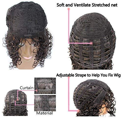 Luna 021 Short Kinky Curly African American Wigs with Bangs