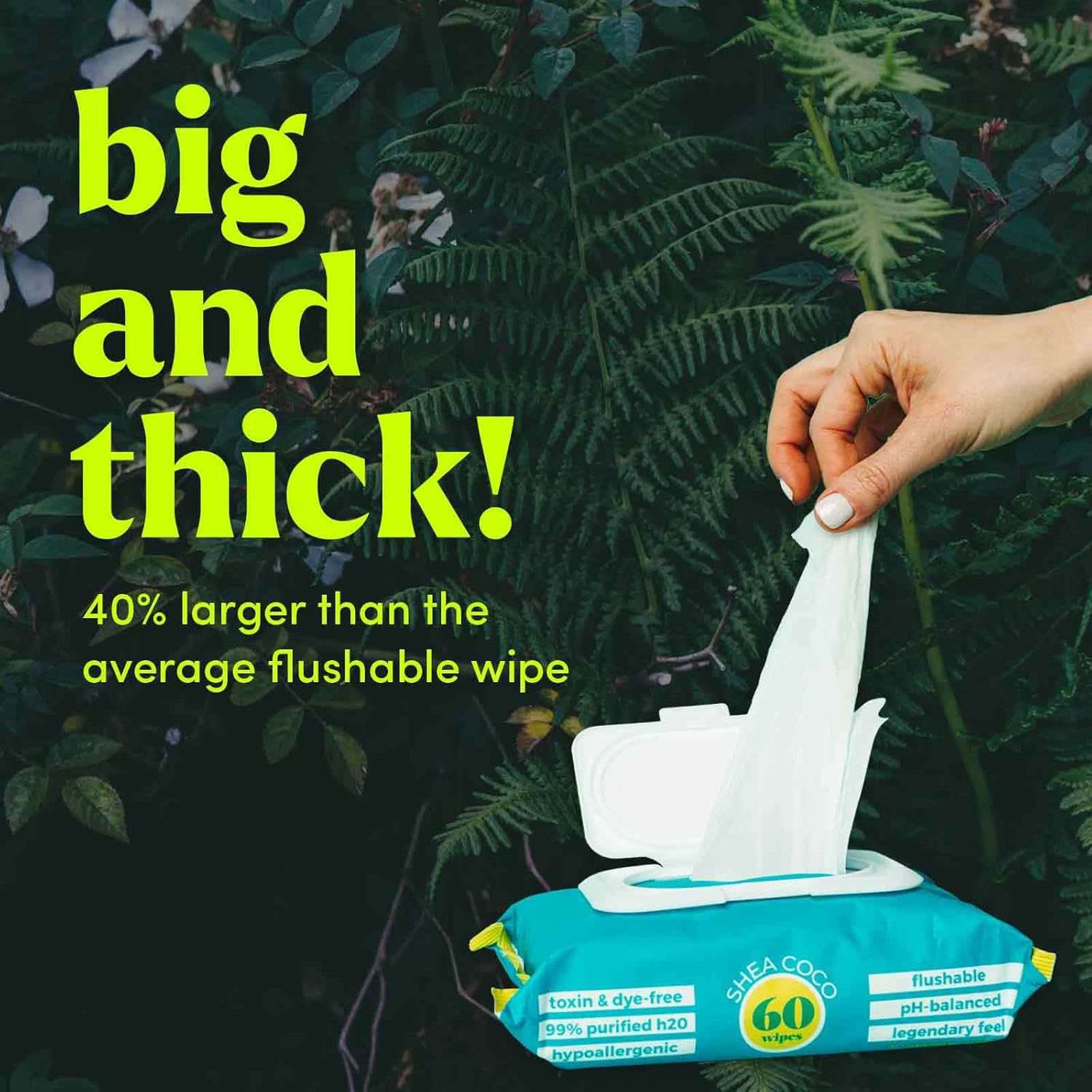 Goodwipes Flushable & Plant-Based Wipes with Botanicals | Dispenser for At-Home Use | Shea-Coco with Aloe Septic and Sewer Safe | 360 count (6 packs) - Biggest Adult Wipes