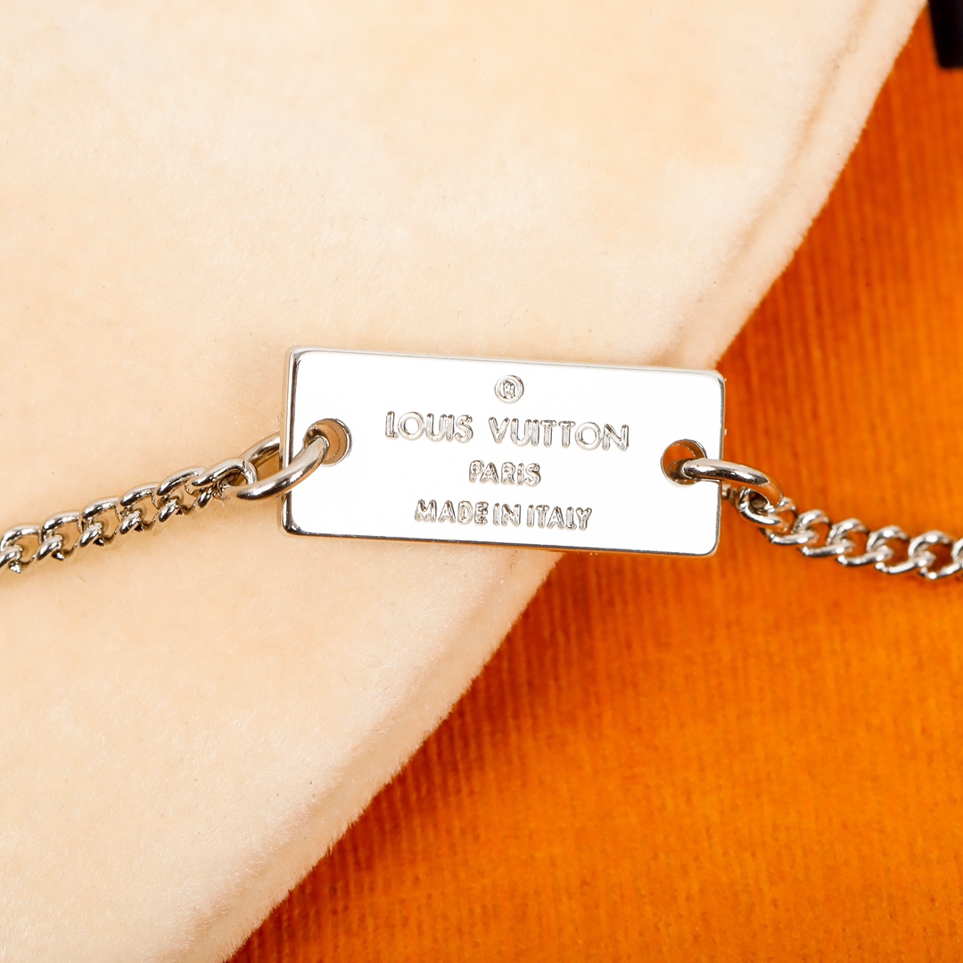 Louis Vuitton Floral Embossed Hoop Ring Necklace