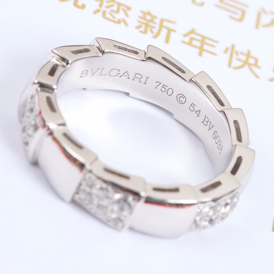 Bulgari Diamond Snake Bone Ring