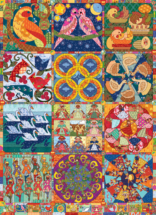 Twelve Days of Christmas Quilt | 1000 Piece