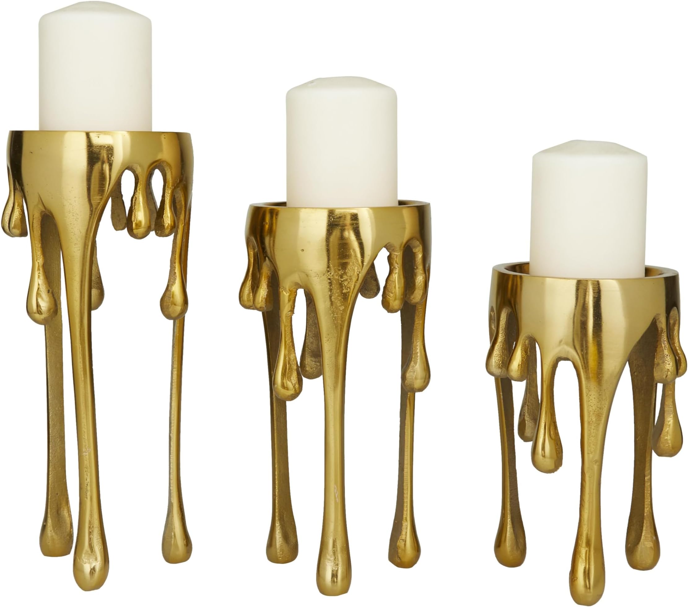 🔥ON SALE🔥Set of 3 Pcs Metal Melting Drip Candle Stand 12