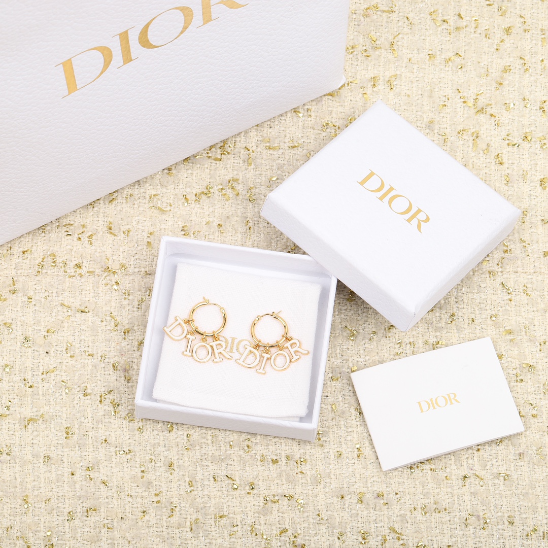 Dior Alphabet Pendant Earrings