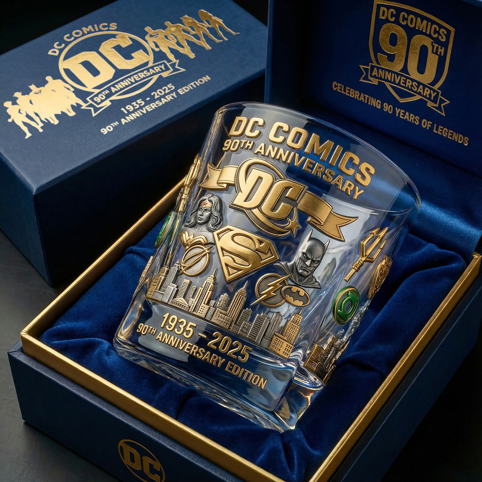 DC Comics Legends 90 Years Glass