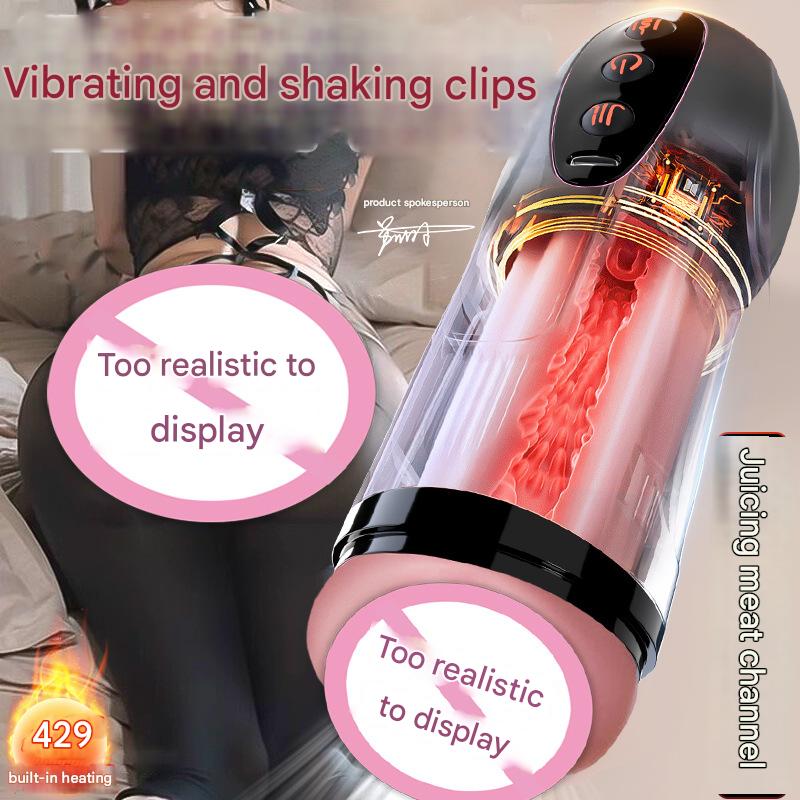 Masturbator Cup for Men Fully Automatic Retractable Heating Masturbator Cup Electric Masturbator Male Adult Products
